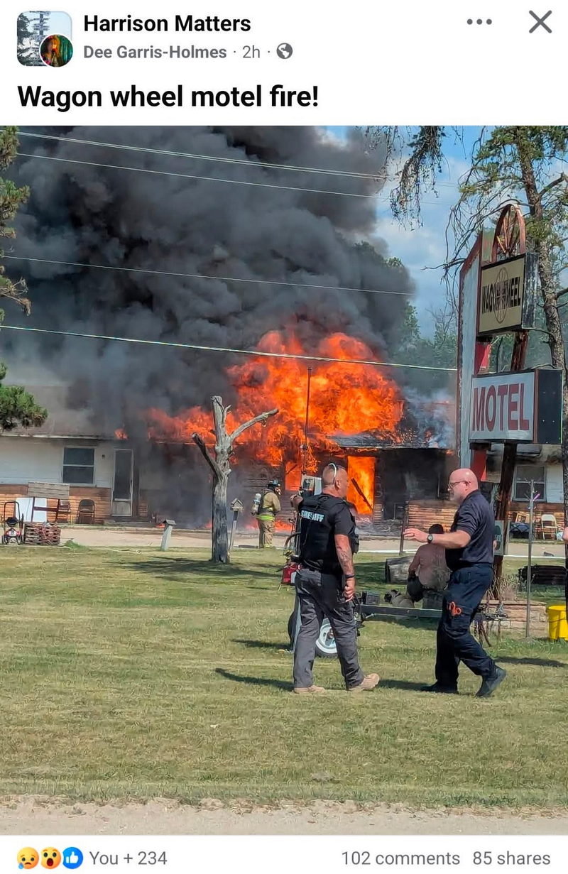 Wagon Wheel Motel (Ulchs Motel) - July 5 2025 Fire (newer photo)